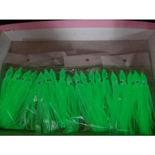 100pcs soft lure, octopus lure ,fishingskirt ,squid lures. squid jigs,12cmglow ,luminious lure