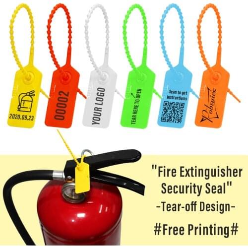 100Pcs Fire Extinguisher Valve Seals Plastic Disposable Security Beaded Extintor Sign Label Tag Seal 230mm/9.1"