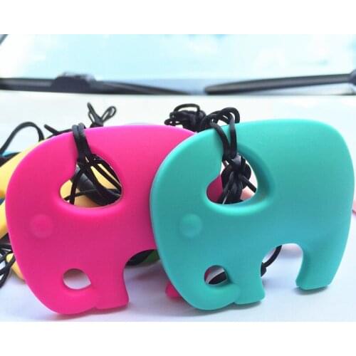 5pcs/lot Silicone teething Tandjes Ketting Hanger Grote Elephant Siliconen Tandjes Chew Olifant Hanger of Bijtring Ketting hang