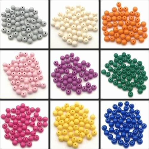 60pcs 8mm ABS Imitation color pearl Acrylic Spacer Beads Kids DIY Plastic Loose Beads Round Ball Handmade Jewelry Accessories