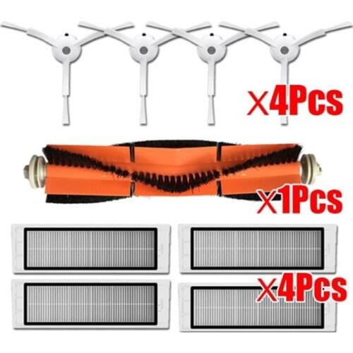 Robot vacuum cleaner 1*Main Brush+4*Side Brush + 4*HEPA Filter for xiaomi 1S SDJQR01RR 2S roborock s50 S55 S6 parts accessories