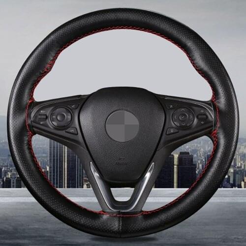 DIY 38cm Steering Wheel Covers Soft Artificial Leather Anti-slip Car Steering-Wheel Braid Stitch On Wrap With Needle Thread