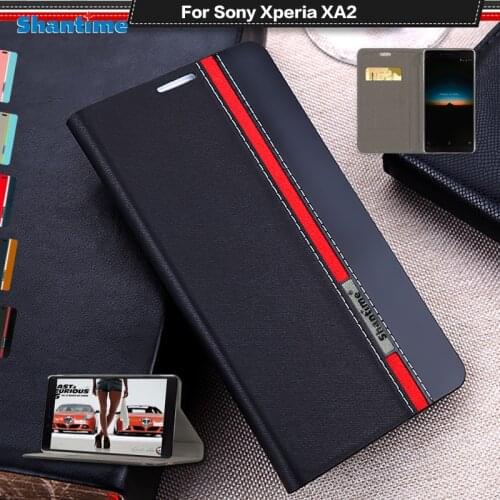 Business Book Case For Sony Xperia XA2 Luxury PU Leather Wallet Flip Case For Sony Xperia XA2 Soft Silicone Back Cover