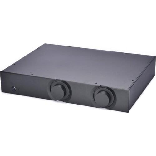Black aluminum preamplifier enclosure amplifier audio case diy box with knobs