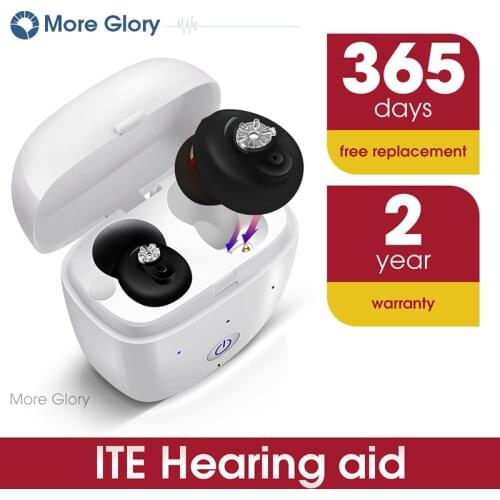 Two Hearing Aids, Mini Invisible, Rechargeable Digital Intelligent Sound Amplifier, Used For Deafness, Tinnitus And Hearing Loss