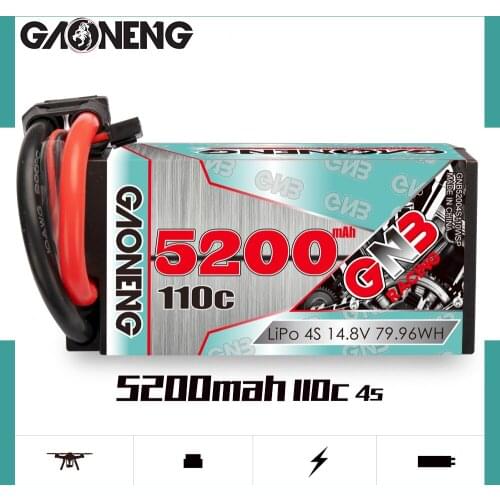 Gaoneng GNB Newest 5200mAh 4S 14.8V 110C Hardcase Shorty LiPo Battery Pack XT90 EC5 Plug for RC Drift Car RC Boat