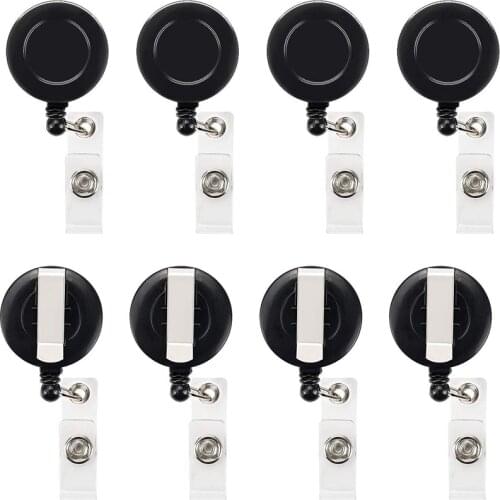 ID Badge Holder Retractable, 40 Pcs Retractable Keychain Retractable Badge Holder Reel Clip Retractable Lanyard Key Holder for I