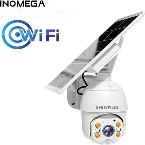 INQMEGA Solar Panel Wireless Monitor Wifi Version PTZ 4X 1080P Outdoor Security Waterproof CCTV Smart Home Surveillance Camera
