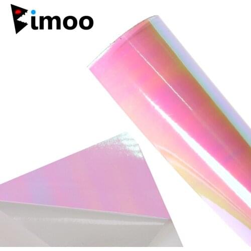 Bimoo 4PCS 12X20CM Glue Backing Rainbow Film Fly Tying Material Fly Fishing Lure Wing Stickers