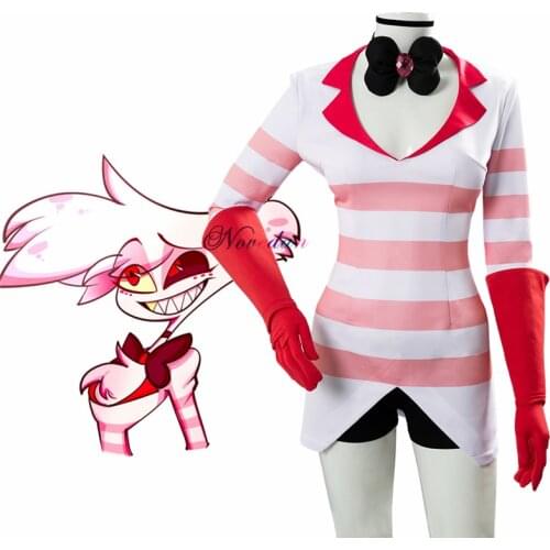 Hazbin Cosplay Hotel Dust Angel Cosplay Costume Uniform Women Girls Birthday Party Dress Carnival Halloween Costume