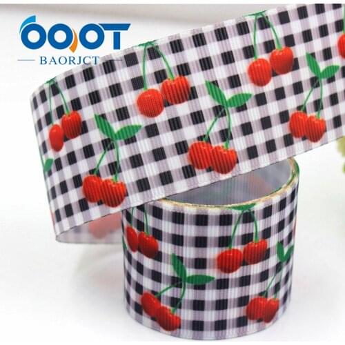 519,1-1/2"(38mm) Grosgrain Ribbon fruit Printed Tape 10y DIY Head Accessoris Wrapping Decorative Holiday Decorations