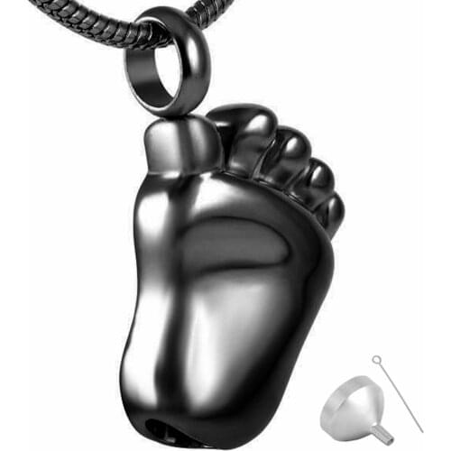 MJD8041 Personalized Ashes Locket Baby Feet Pendant Cremation Ash necklace - Unisex Cremation Jewelry