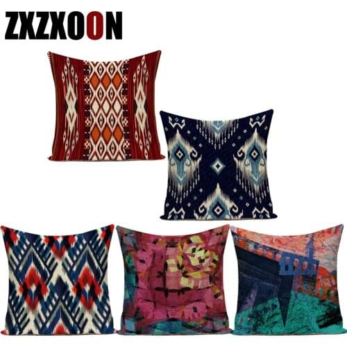 Fashion Decorative Throw Pillows Polyester Mandala Abstract Geometry Geometric Pillow Cushion Cover for Sofa Home Car Bedroom