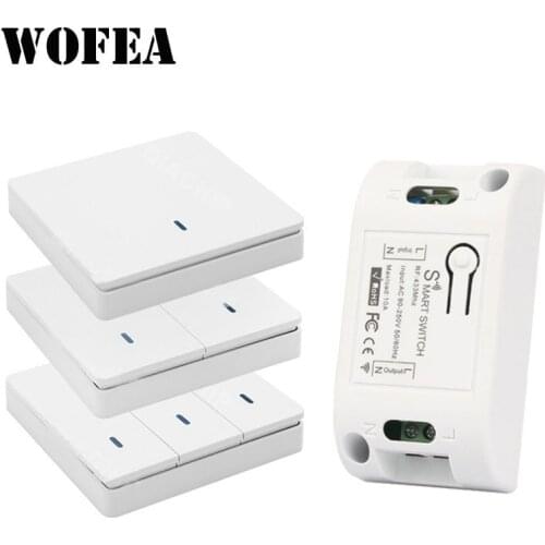 Wofea wireless linkage power control switch with auto on and auto off 1 channal 95-260V 10A