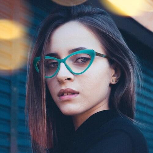 New Sexy Cat Eye Anti-blue Glasses Women Vintage Color Sexy Cateye Frame Eyeglasses Female Optical Spectacles Oculos Feminino
