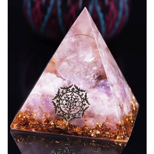 Orgonite Pyramid Healing Quartz Sphere Orgone Pyramid Energy Generator For Emf Protection Crystal Charging Positive