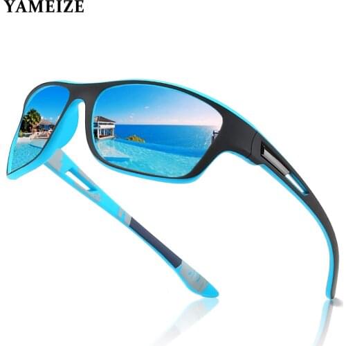 Polarized Sports Men Sunglasses Anti Glare Driving Glasses Square Mirrored Sun Glasses UV Protection Goggles Fishing Eyewear