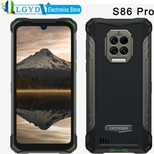 DOOGEE S86 Pro Rugged Phone 6.1 inch RAM 8GB ROM 128GB IP68/IP69K Waterproof 8500mAh Forehead Thermometer MediaTek Helio P60