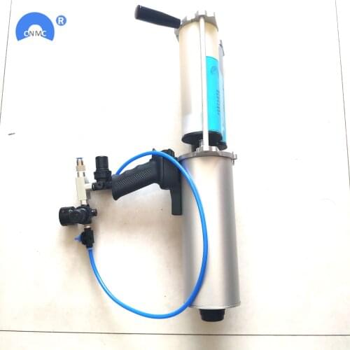 Hand-held two-component cold polyurea pneumatic cartridge spray gun for polyurea coating