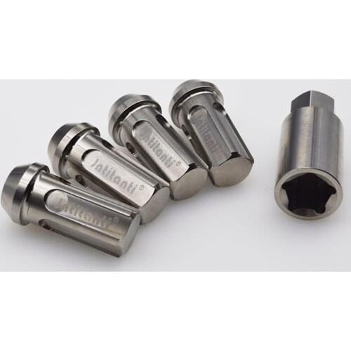 Silver M12*1.25*45 high strength Gr5 titanium anti-theft lug nut with close end