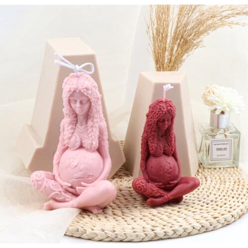 Little Mother Silicone Candle Mold Great Pregnant Mother Embracing Earth 3D Mold Making DIY Soap Candle Plaster or Epoxy Resin