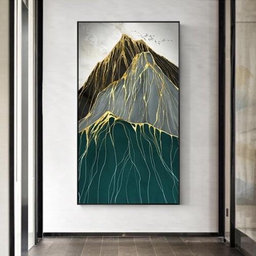 Modern Chinese Style Abstract Mountain Peak Canvas Painting Poster Home Wall Art Decoration Wall Stickers Can Be Customized