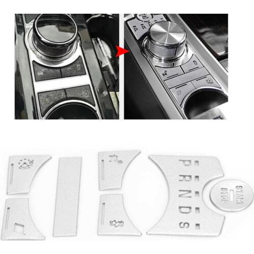 Car styling Car Mirror Central Control Gear Shift Panel Button Cover Sticker Silver Replacement for Jaguar XF 2012‑2015