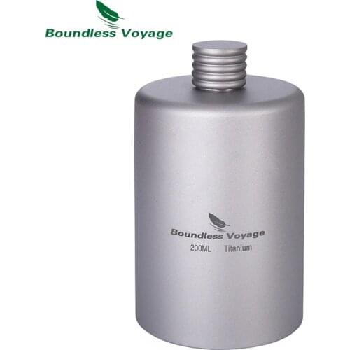 Boundless Voyage Outdoor Titanium Hip Flask Camping Wine Sports Bottle Drink Alcohol Whiskey Ti1579B