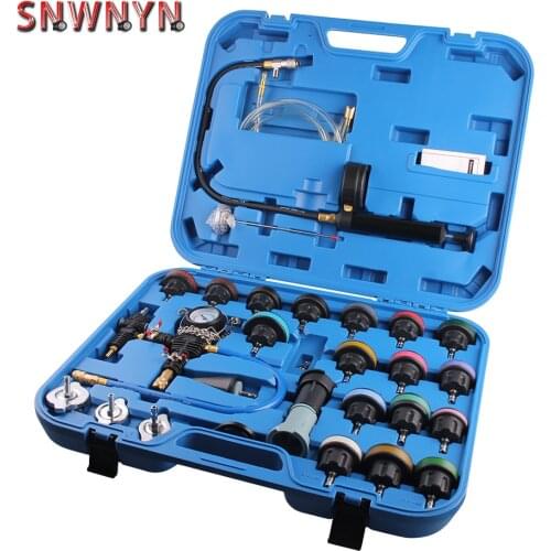 28Pcs Universal Radiator Pressure Tester Vacuum Type Cooling System Test Water Tank Leak Detection Detector Tool for car
