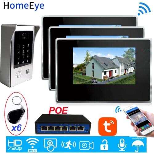 IP Video Intercom POE System Wifi Video Door Phone Motion Detection TuyaSmart App/Codepad/IC Card Unlock Security Access Control