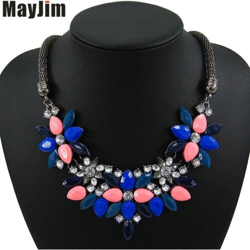 Statement necklace Fashion for Women 2018 Chocker Vintage Chain Crystal Rhinestone Necklaces & Pendants Women Accessories Gift