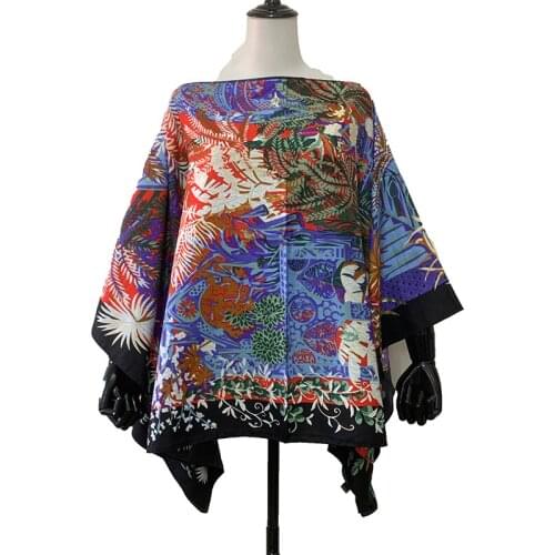 Bohemian 2021 New Printed Summer Silk Blouse For Lady европейская одежда Free Size Holiday Beach Kaftan Womens Top Clothes