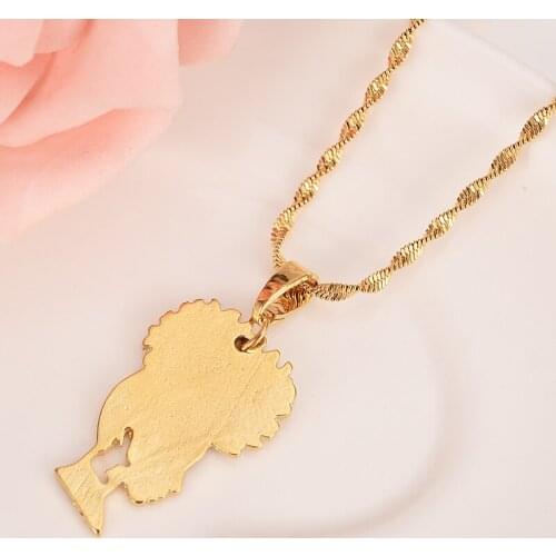 Gold DropshipAfrica women head pendant necklace Women girls men Christmas party hip punk jewelry Gift sweater chain