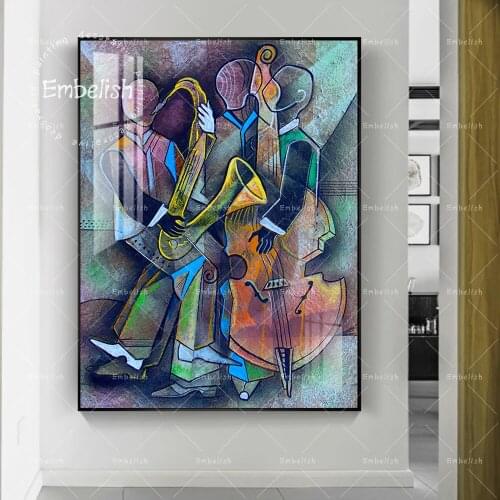 1 Pieces Abstract Musicians Cubism Wall Pictures By Picasso Modern Home Decor HD Canvas Painting Office Living Room Wall Picture