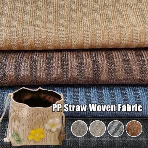 1 Yard PP Artificial Raffia Woven Fabric Rattan Straw Material For Summer Beach Bag Shoes Curtain Tablecloth Upholstery Craft