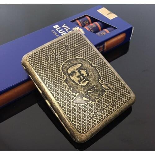 16pcs Cigarettes Classic Design Retro Brass Alloy creative storage case smoking accessories tobacco cigarettes box gift for man