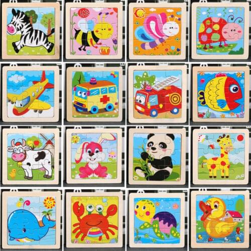 17 Styles Wooden Puzzle Baby Educational Development Training Toys Gifts Set Lot 9pcs