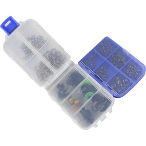 170pcs/box Carp Fishing Quick Change Swivel Set Matte Long Body Rolling Swivels Snap Carp Fishing Tackle With Box