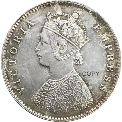 1889 India Half Rupee Victoria Queen Cupronickel Plated Silver Collectibles Copy Coin
