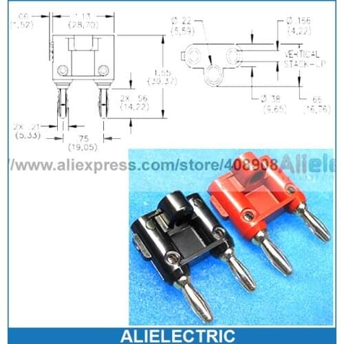 20pcs X 4mm Double Banana Plug to Binding Post Socket Jack Speaker Cables Test Probes