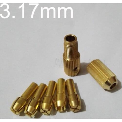 5PCS 3.17mm Knurl Mini Drill Chucks Adapter Socket Dremel Mini Electric Drill Bits Set Power Tools Micro Drill Collet Clamp