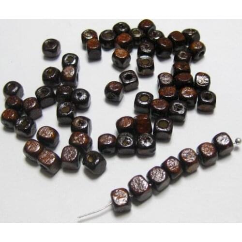 500 Brown 5mm Cube Wood Beads~Wooden wb12-1