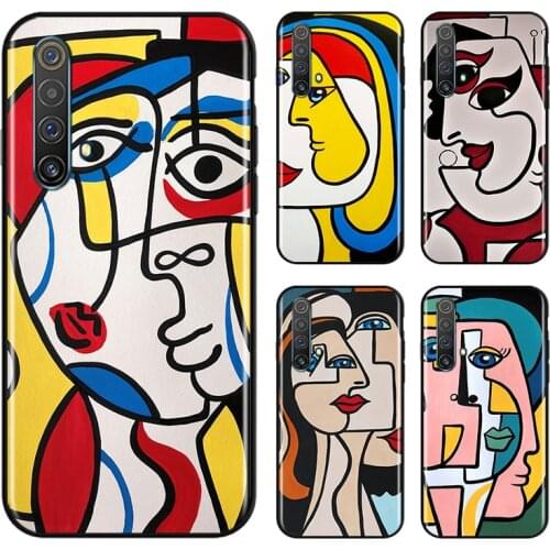 Picasso Abstract Art For OPPO Find X3 X2 K5 K3 R17 R15 R9S F19 F15 F11 F9 F7 F5 Neo lite Pro Black Soft Phone Case