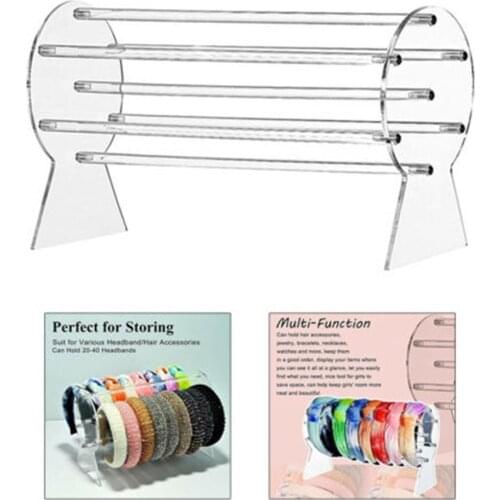 Acrylic Clear Headband Holder Hair Clip Band Headband Crown Holder Shop Storage Display Stand Rack Organizer