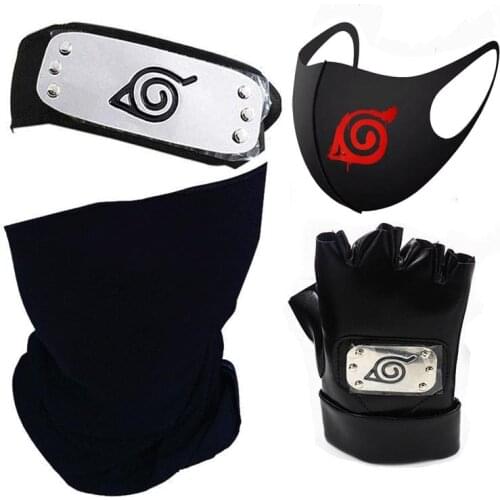 Anime Kakashi Hatake Cosplay Props Konoha Headband Gloves Cosplay Costume Props Shuriken Costume Accessories Bags