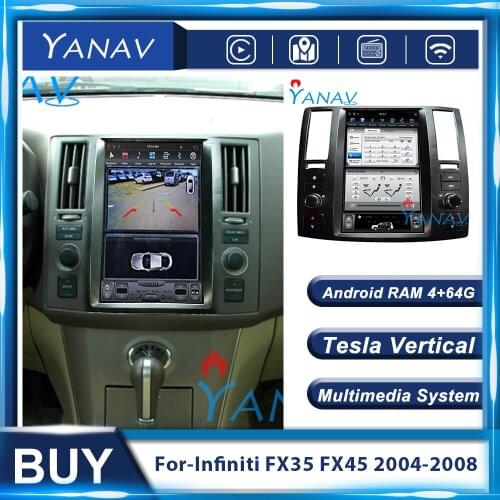 Car Stereo Tesla Style Android Car Radio For-Infiniti FX35 FX45 2004-2008 Vertical Screen Video MP3 Multimedia Player GPS navi