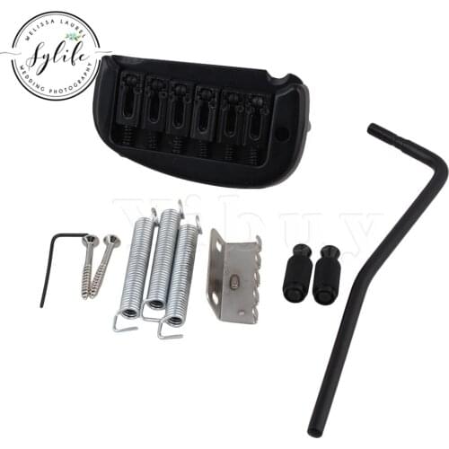 Black Double Locking System Tremolo Bridge for 6 String Electric Guitar