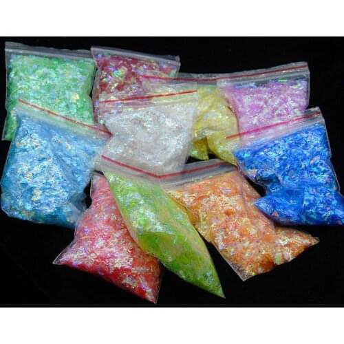 Nail Shell Paper Broken Mirror Glass Nails Glitter Dust Shell Effect Foil Art Shattered Ice Mylar Paper Nail Art Decoration Tool