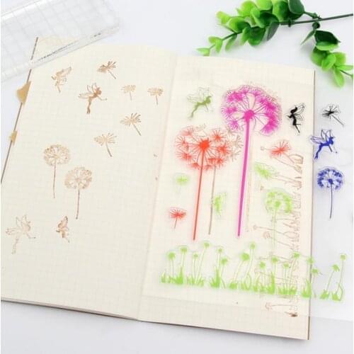 Colorful Flowers Dandelion Transparent Clear Silicone Stamp Or Cutting Dies for Card Making/DIY Scrapbooking/Kids Decoration