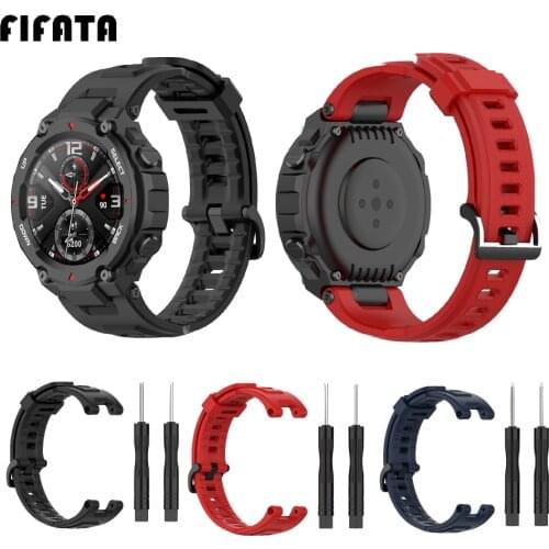 FIFATA For Huami Amazfit T-Rex Pro Wristband Sport Watch Band Replacement Silicone Strap For Xiaomi Amazfit T-Rex Bracelet